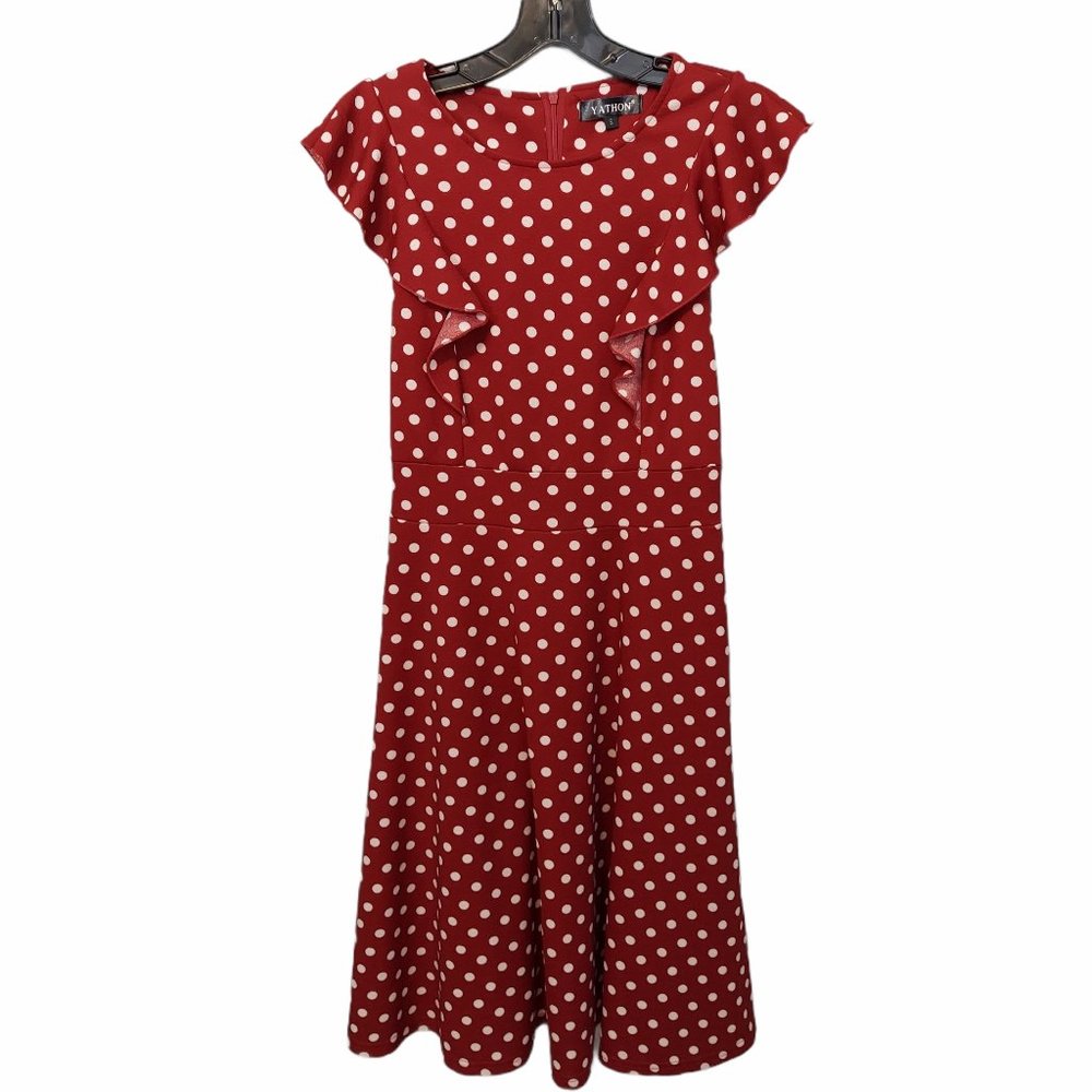 Yathon  Red White Polka Dot Dress Size Small